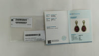 4.00 Ct Pear Cabochon Natural Rubellite 14K Gold Earrings