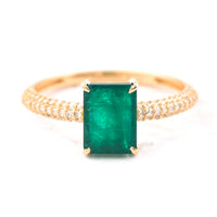 1.72 Ct Octagon Step Cut Natural Emerald 14K Gold Ring