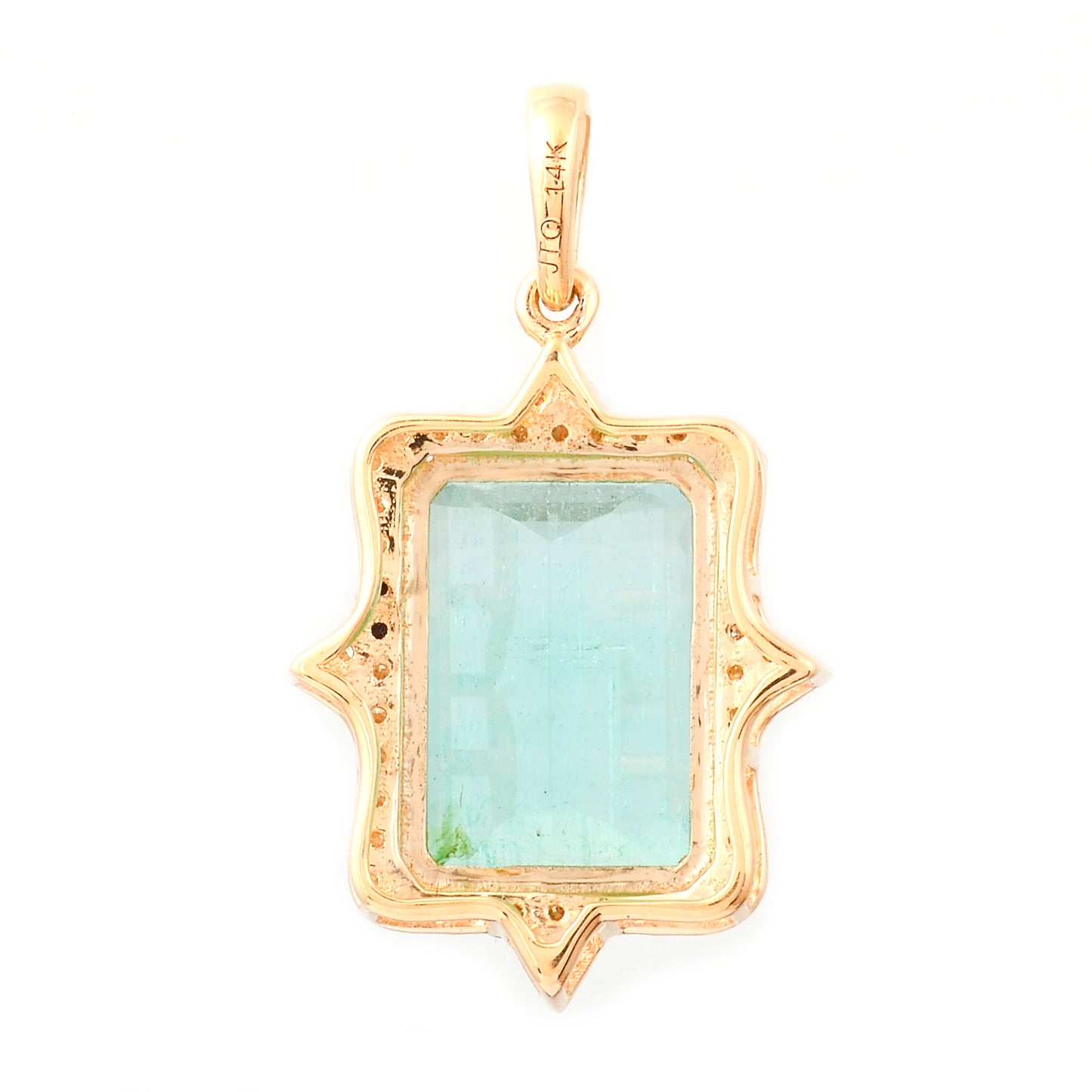 4.51 Ct Octagon Step Cut Natural Emerald 14K Gold Pendant