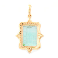 4.51 Ct Octagon Step Cut Natural Emerald 14K Gold Pendant