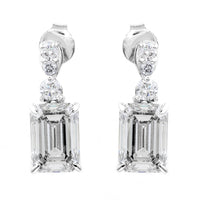 4.36 Ct Octagon Lab Grown Diamond 14K Gold Earrings
