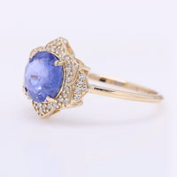 2.13 Ct Round Mixed Cut Natural Sapphire 14K Gold Ring