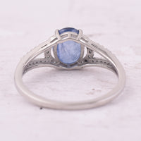 1.66 Ct Oval Mixed Cut Natural Sapphire 950 Platinum Ring