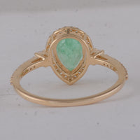 1.49 Ct Pear Emerald 9K Gold Ring