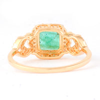 1.25 Ct Octagon Step Cut Natural Emerald 14K Gold Ring