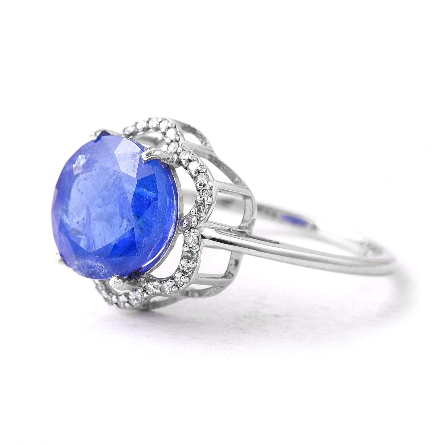 4.64 Ct Round Tanzanite 950 Platinum Ring