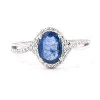 1.28 Ct Oval Mixed Cut Natural Sapphire 950 Platinum Ring