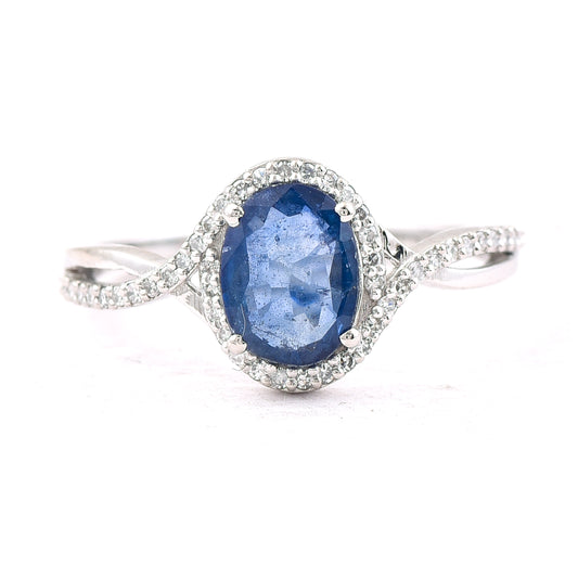 1.28 Ct Oval Mixed Cut Natural Sapphire 950 Platinum Ring
