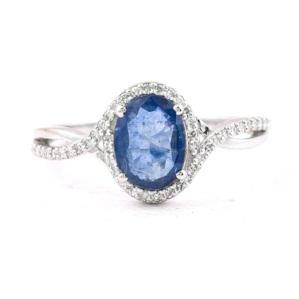 1.28 Ct Oval Mixed Cut Natural Sapphire 950 Platinum Ring