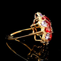 3.91 Ct Pear Rubellite 14K Gold Ring