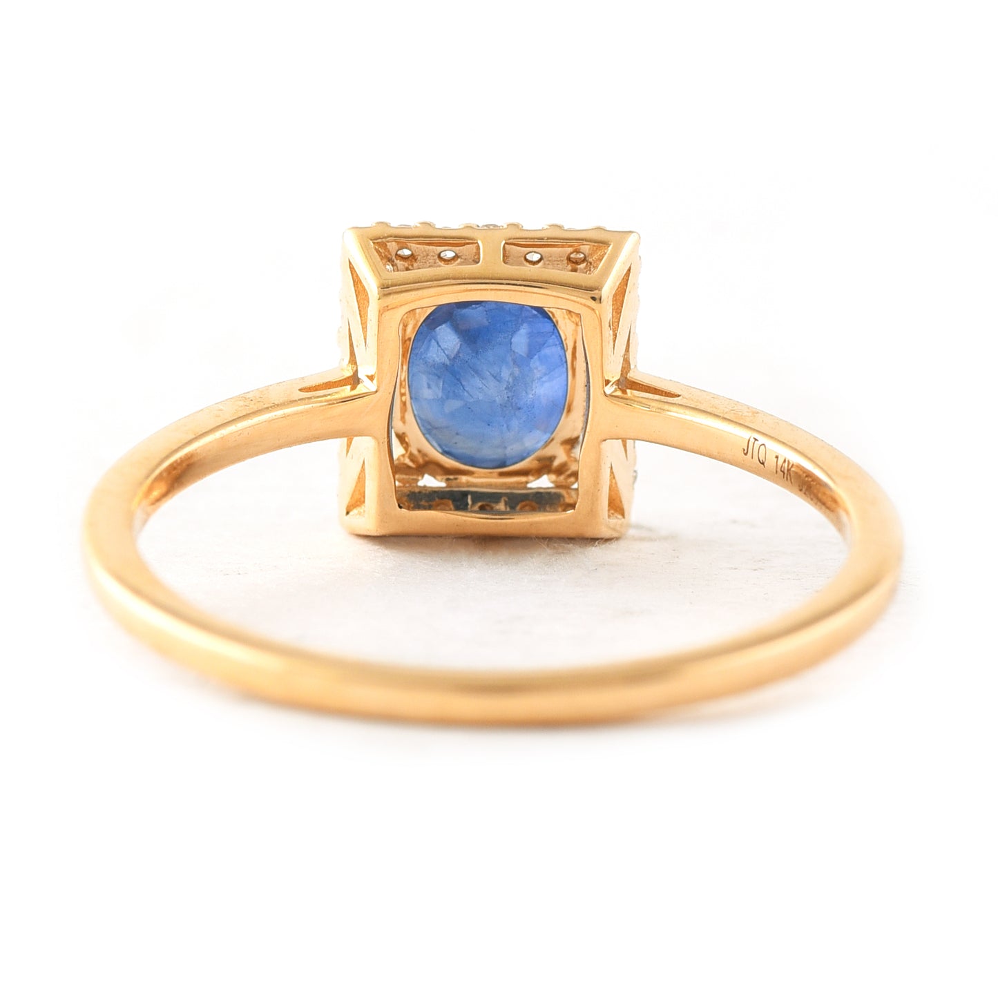 1.44 Ct Oval Mixed Cut Natural Sapphire 14K Gold Ring