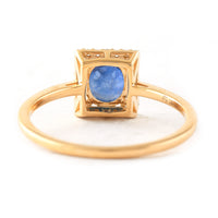 1.44 Ct Oval Mixed Cut Natural Sapphire 14K Gold Ring