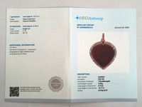 12.32 Ct Heart Cabochon Natural Rubellite 14K Gold Pendant