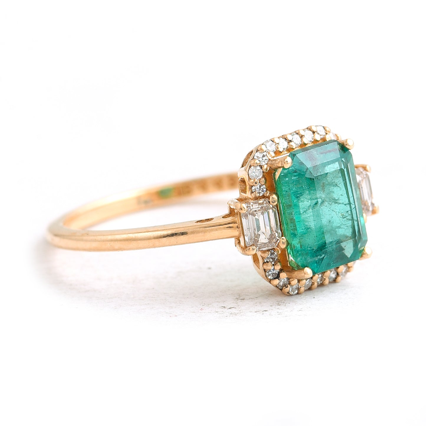 1.61 Ct Octagon Emerald 14K Gold Ring