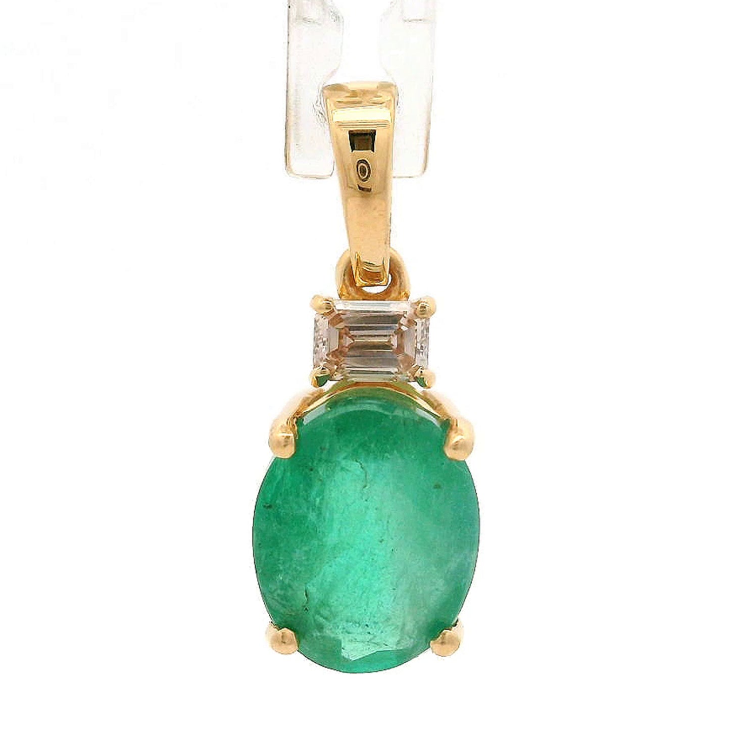 2.29 Ct Oval Emerald 14K Gold Pendant