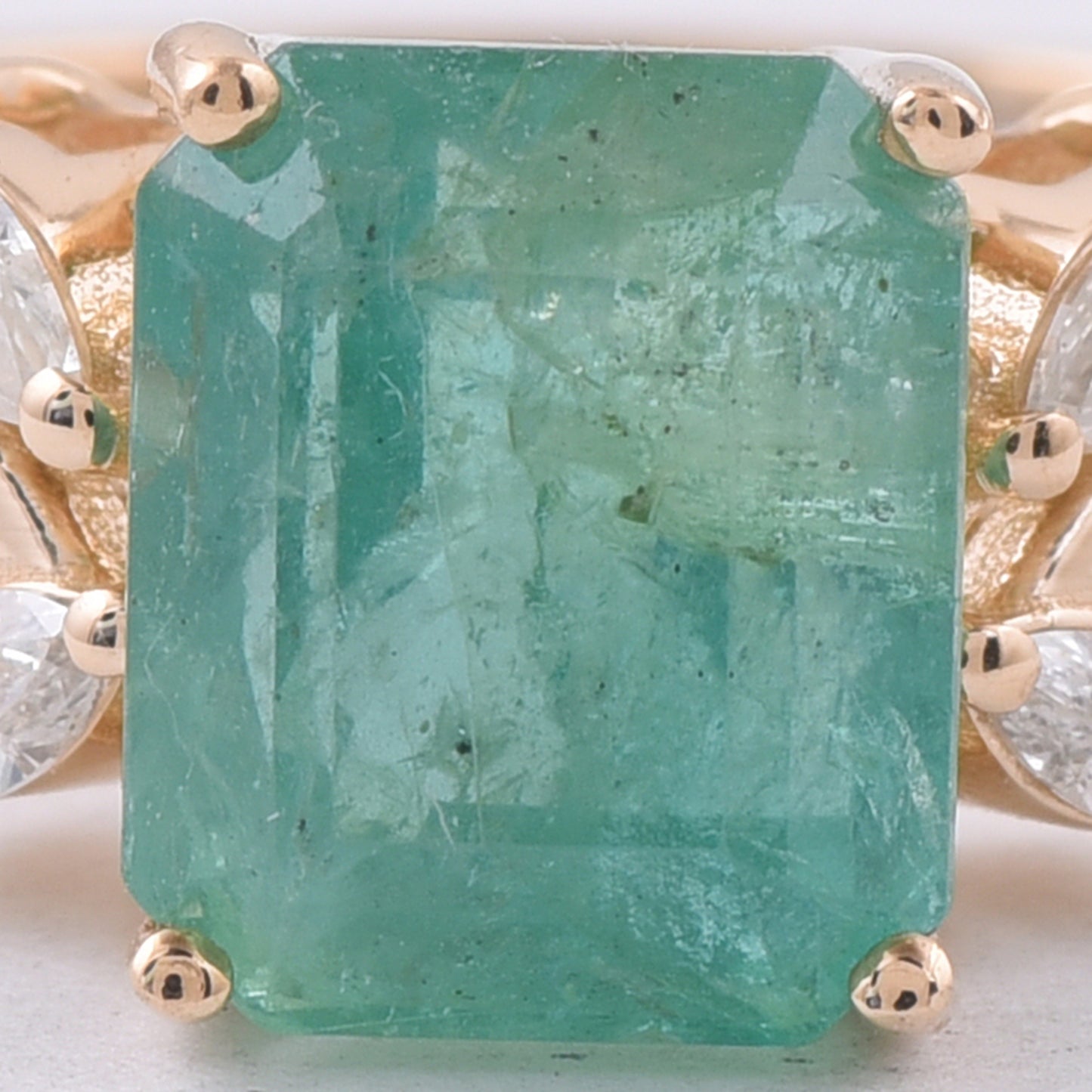 2.26 Ct Octagon Step Cut Natural Emerald 14K Gold Ring