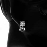 6.62 Ct Round, Square Lab Grown Diamond 14K Gold Earrings