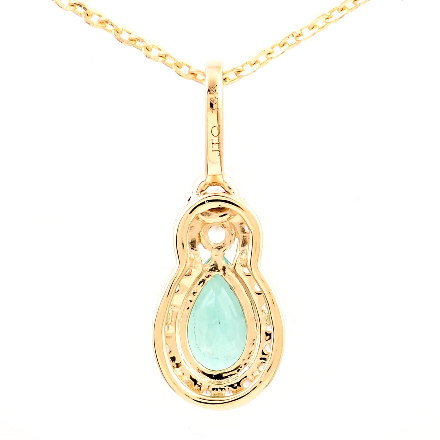 0.47 Ct Pear Emerald 14K Gold Pendant