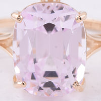 9.05 Ct Cushion Natural Kunzite 14K Gold Ring