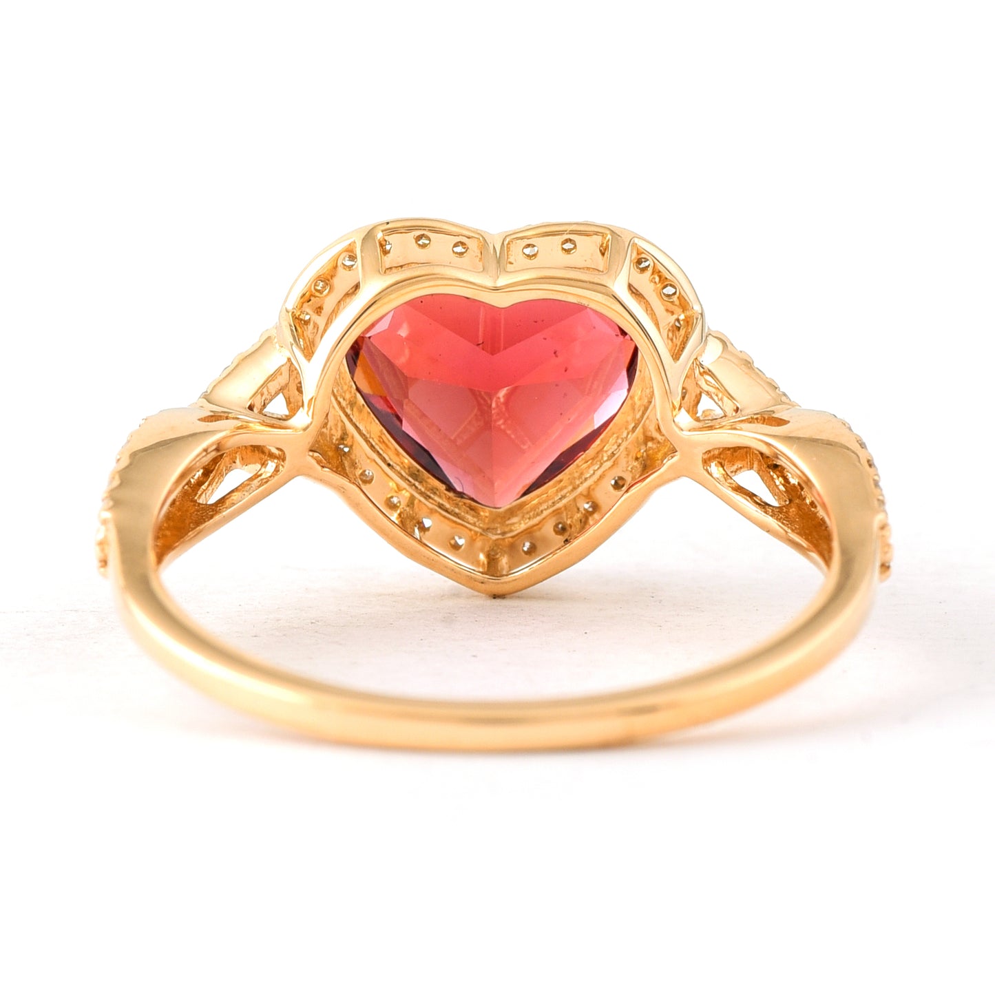 2.30 Ct Heart Mixed Cut Natural Garnet 14K Gold Ring