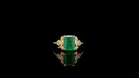 2.48 Ct Octagon Natural Emerald 14K Gold Ring
