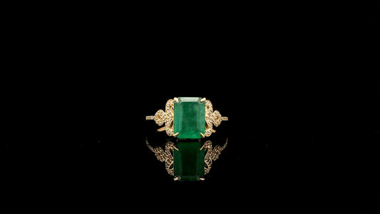 2.48 Ct Octagon Natural Emerald 14K Gold Ring