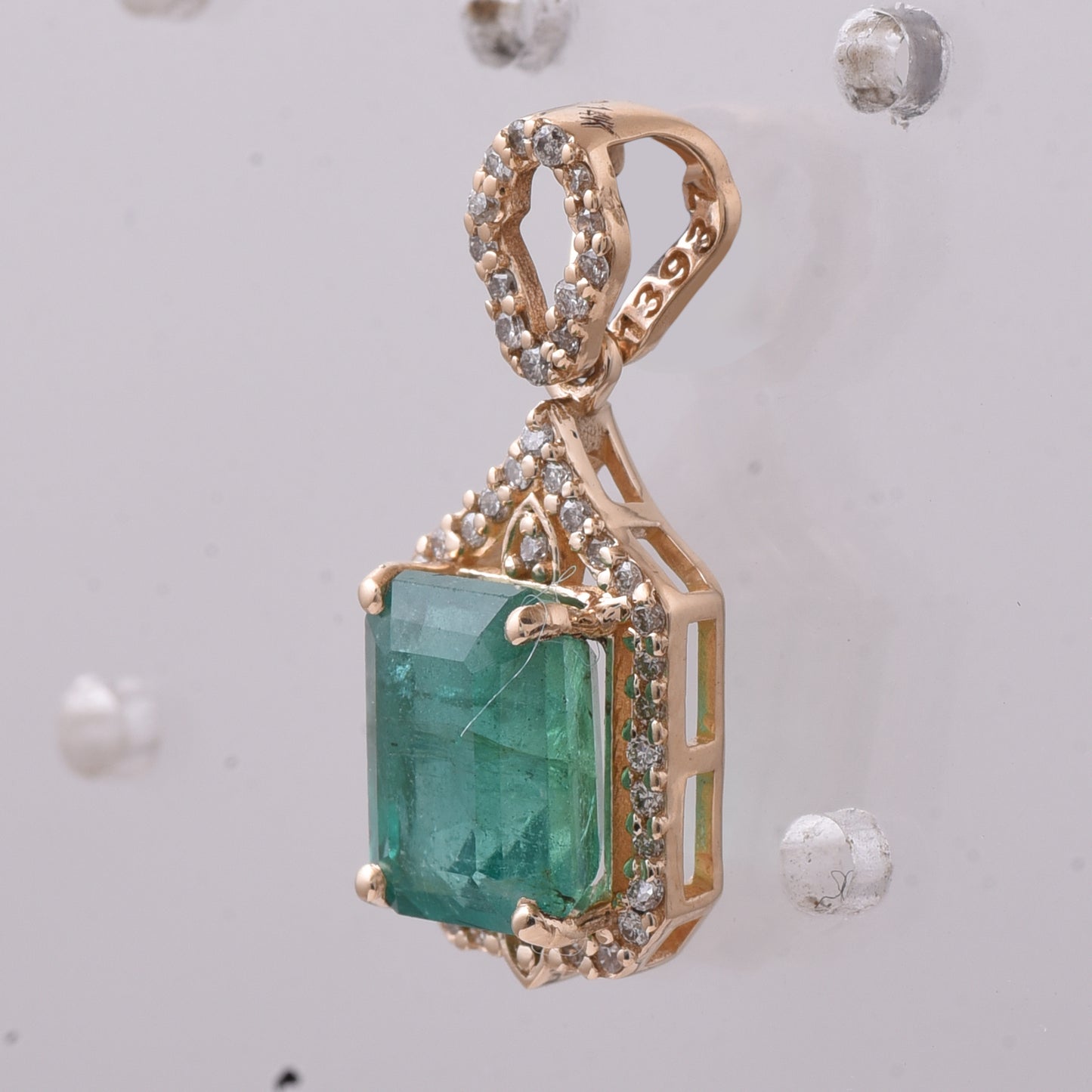 2.13 Ct Octagon Emerald 14K Gold Pendant