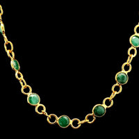 9.88 Ct Round Dyed Emerald 925 Sterling Silver Necklace