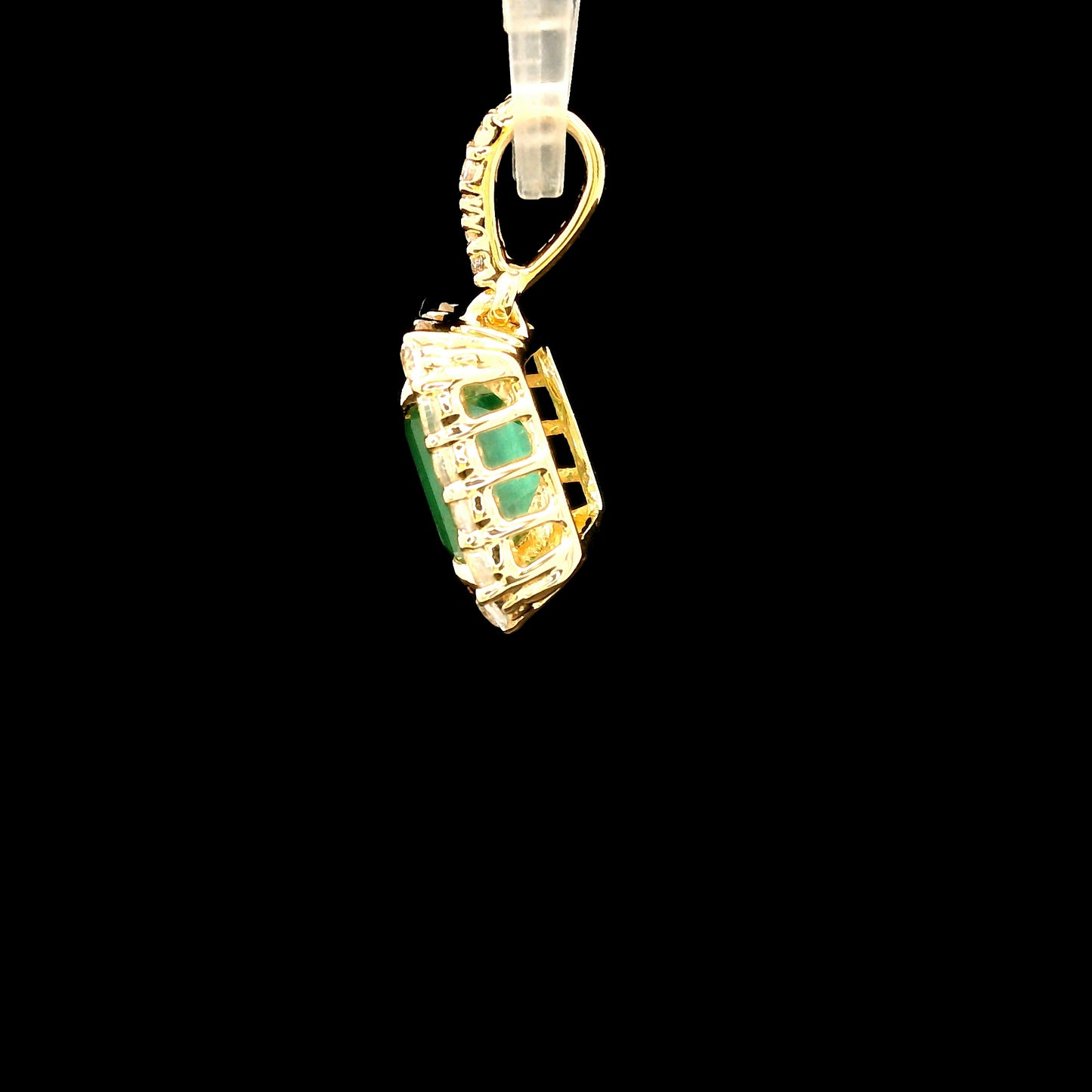 1.33 Ct Octagon Emerald 14K Gold Pendant