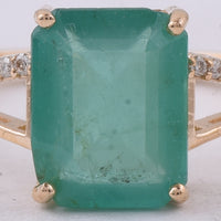 1.93 Ct Octagon Step Cut Natural Emerald 14K Gold Ring