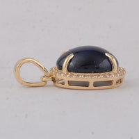 3.97 Ct Oval Sapphire 9K Gold Pendant