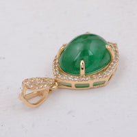 3.31 Ct Oval Emerald 9K Gold Pendant