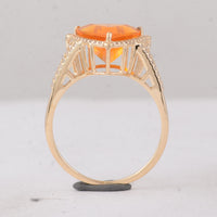 2.18 Ct Trillion Br.Fire Opal 9K Gold Ring
