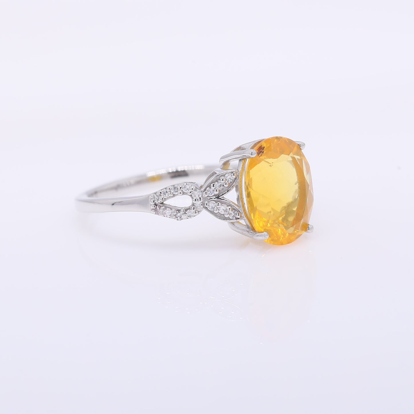 1.80 Ct Oval Mixed Cut Natural Fire Opal 950 Platinum Ring