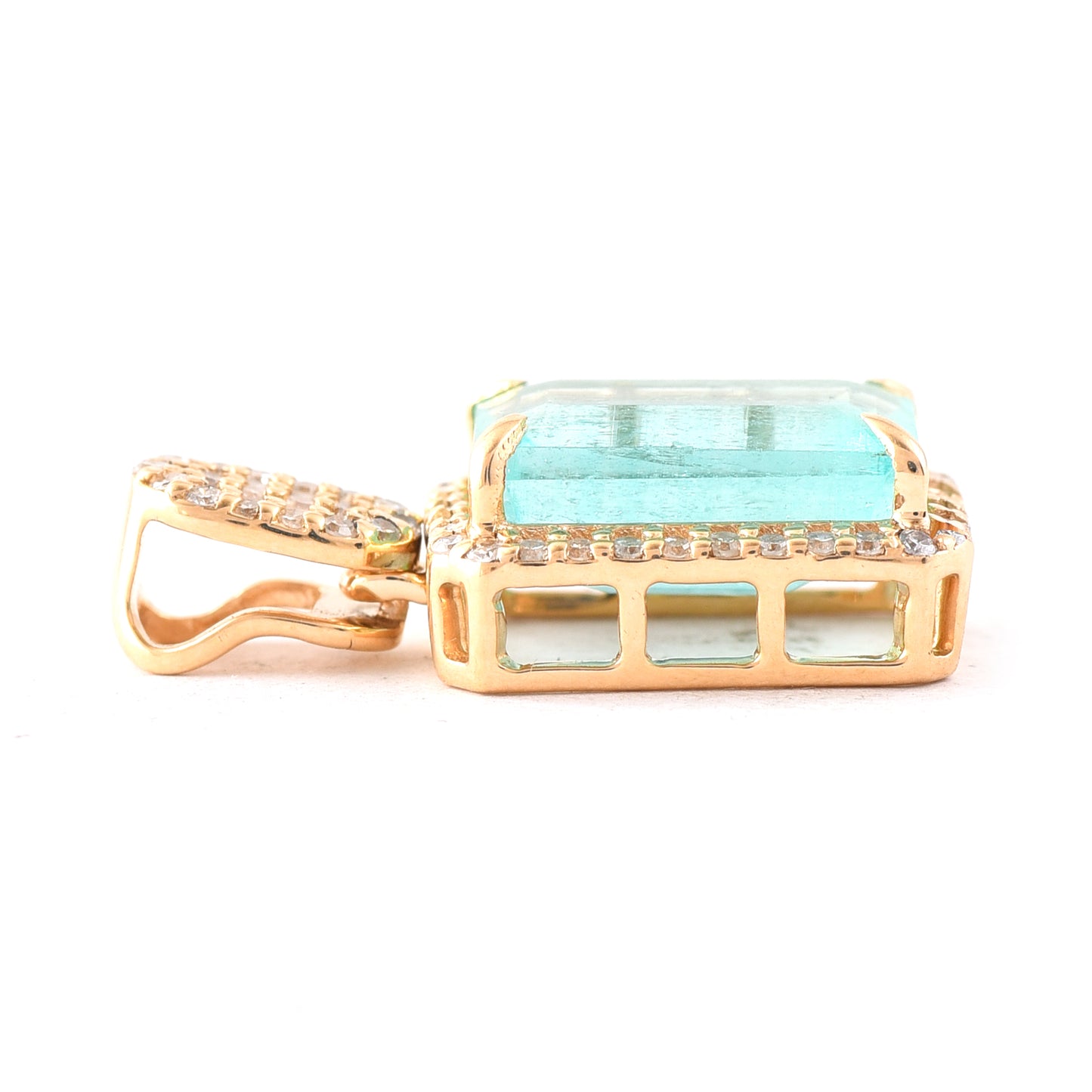 2.50 Ct Octagon Step Cut Natural Emerald 14K Gold Pendant