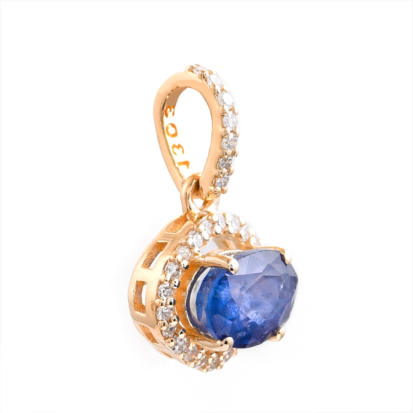 1.16 Ct Oval Mixed Cut Natural Sapphire 14K Gold Pendant