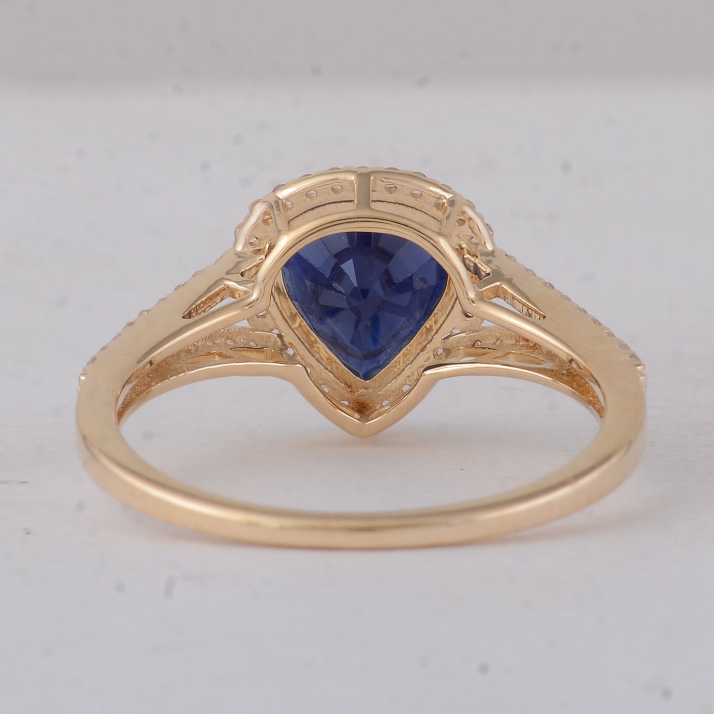 2.10 Ct Heart Blue Sapphire 9K Gold Ring