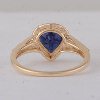 2.10 Ct Heart Blue Sapphire 9K Gold Ring