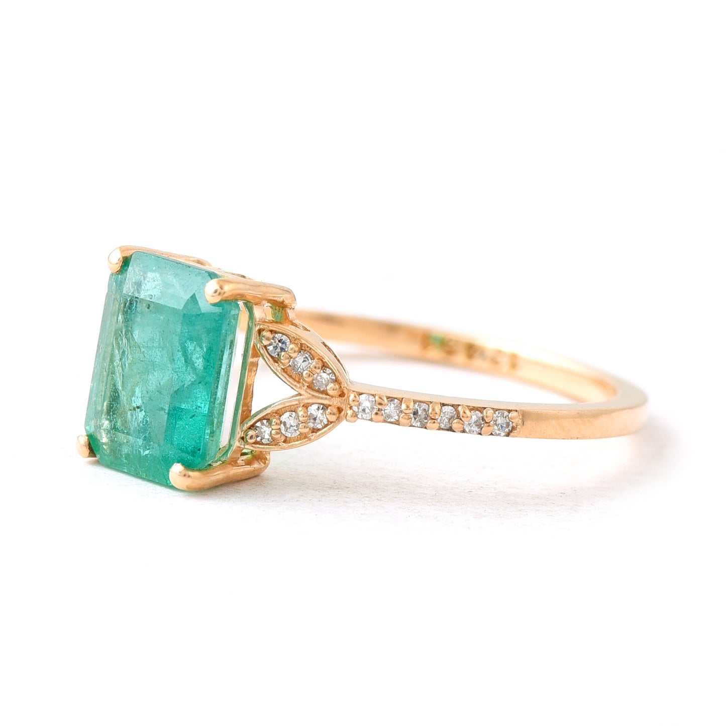 1.65 Ct Octagon Emerald 14K Gold Ring