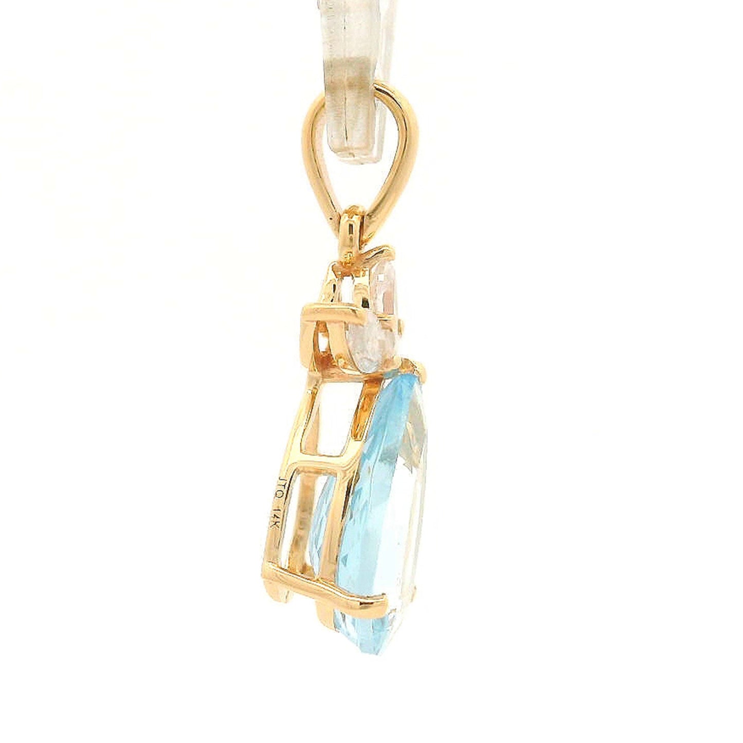 1.64 Ct Pear Aquamarine 14K Gold Pendant