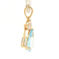 1.64 Ct Pear Aquamarine 14K Gold Pendant