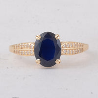 2.75 Ct Oval Sapphire 9K Gold Ring