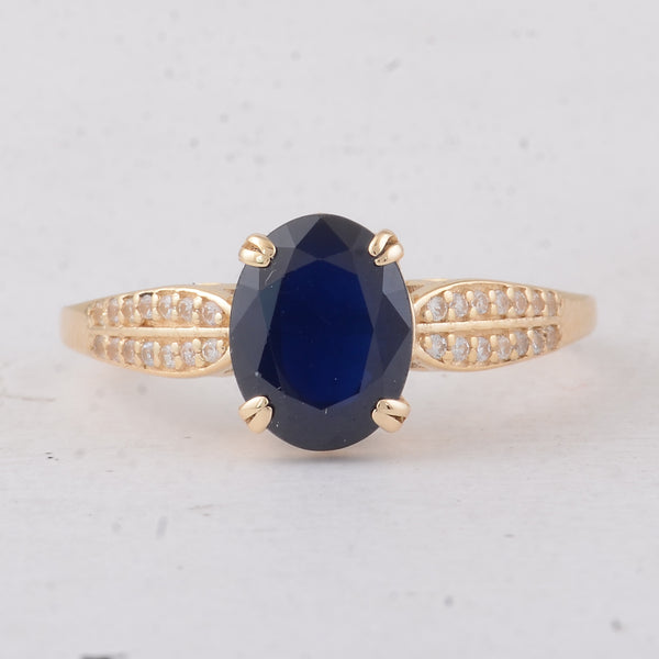 2.75 Ct Oval Sapphire 9K Gold Ring