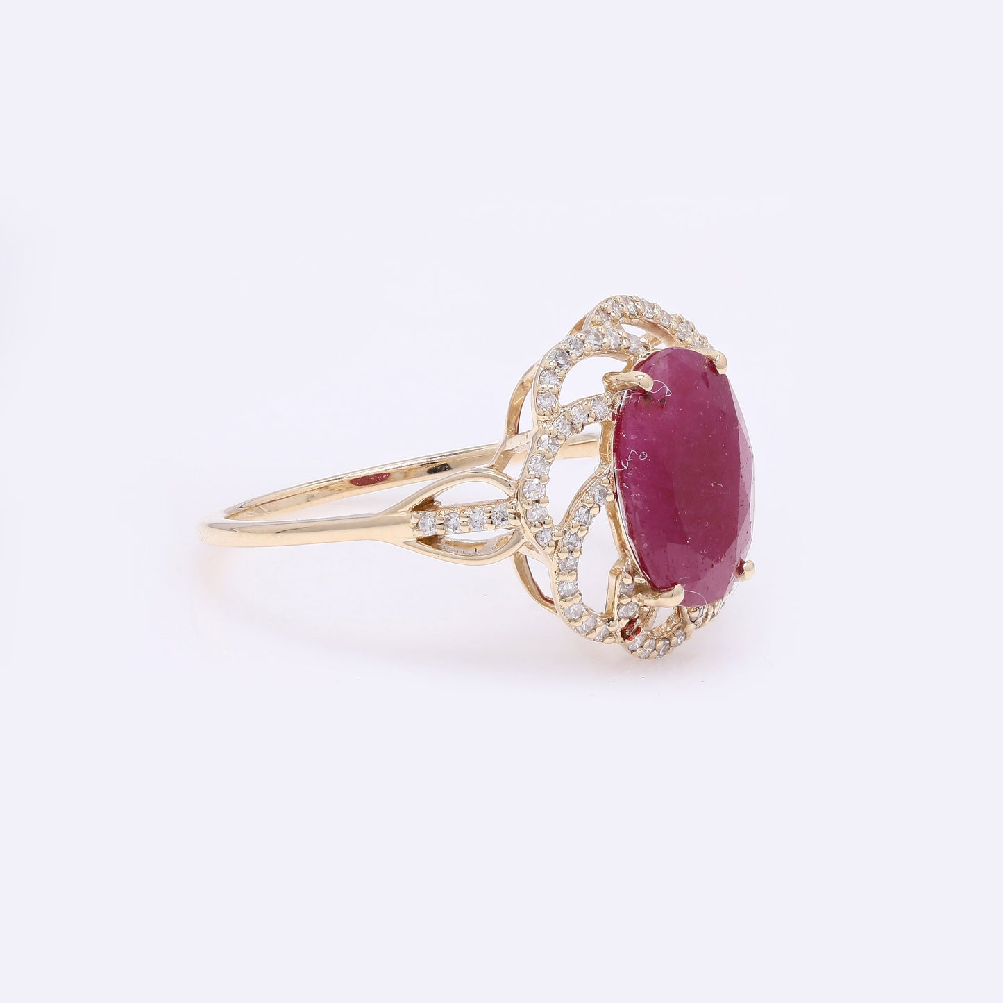 2.99 Ct Oval Ruby 14K Gold Ring