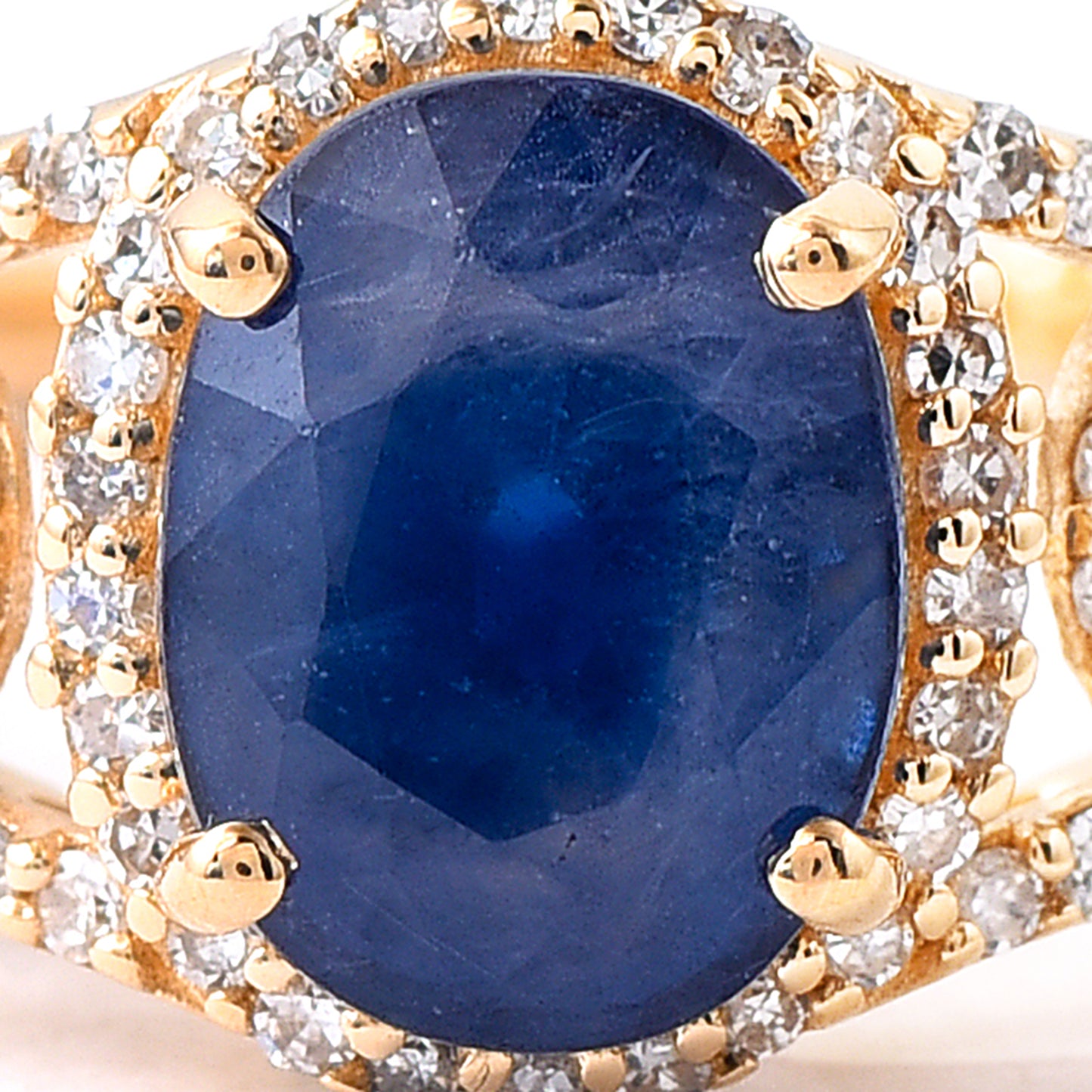 2.50 Ct Oval Mixed Cut Natural Sapphire 14K Gold Ring