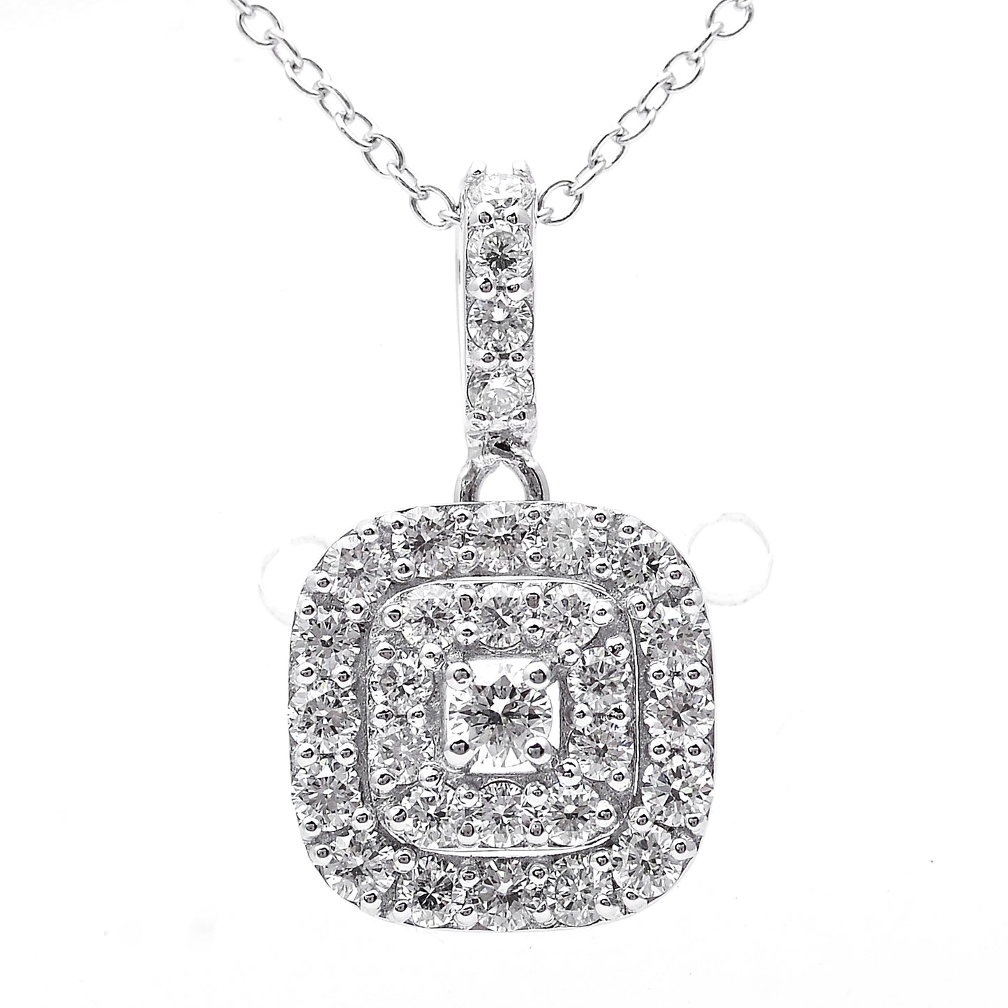 0.94 Ct Round Lab Grown Diamond 925 Sterling Silver Pendant