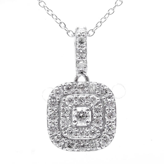 0.94 Ct Round Lab Grown Diamond 925 Sterling Silver Pendant