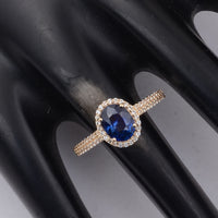 1.59 Ct Oval Sapphire 9K Gold Ring