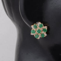 2.81 Ct Round Emerald 14K Gold Earrings