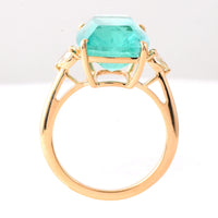 9.69 Ct Cushion Emerald 18K Gold Ring